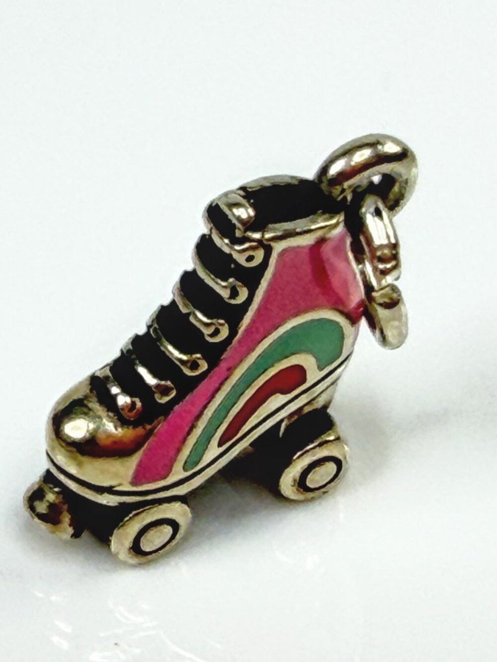 James Avery Pink Enamel Roller Skate Sterling Silver 3D Charm 925 JR2123